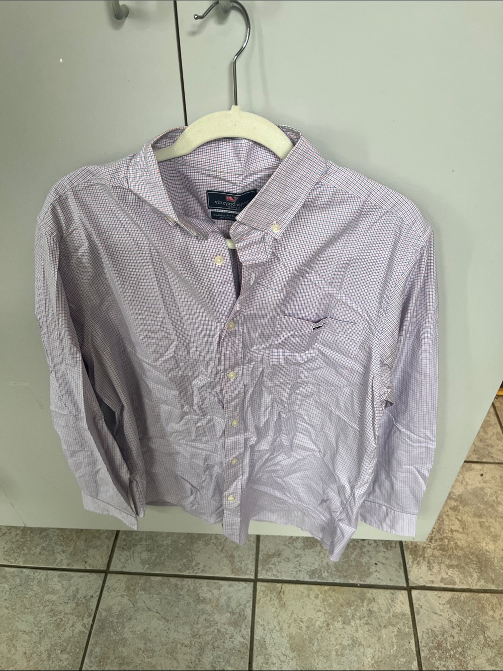 Vineyard Vines Men's Light Purple Micro-Check Button-Down Shirt
